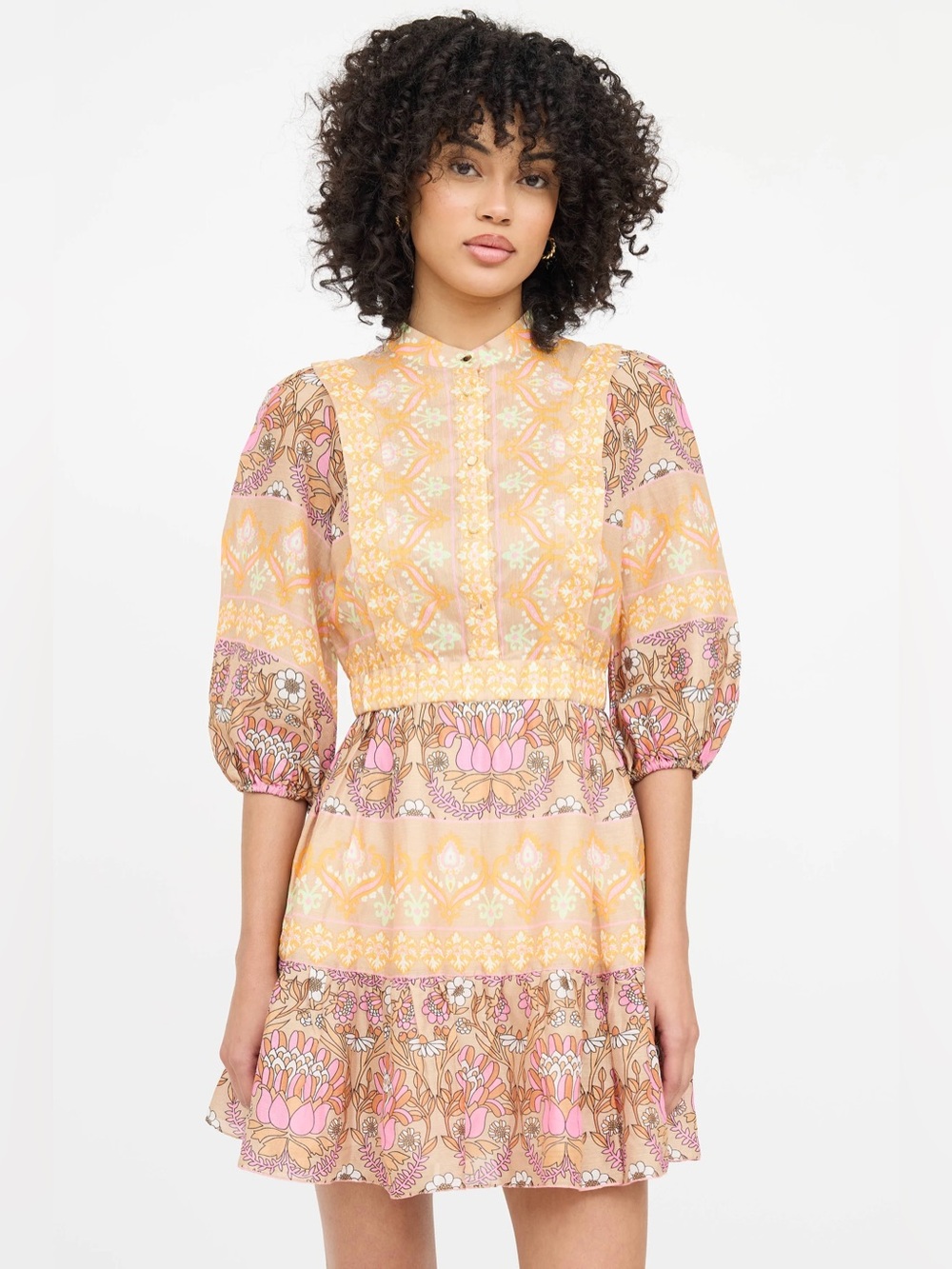 NWT Sandro Cabourg Mixed Scarf Print Mini Dress, FR 34 / US 2
